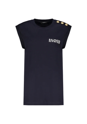 Balmain cotton logo T-shirt - Blue