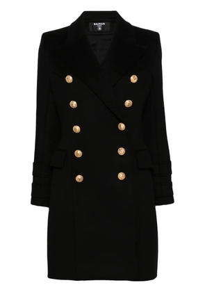 Balmain double-breasted wool coat - Black