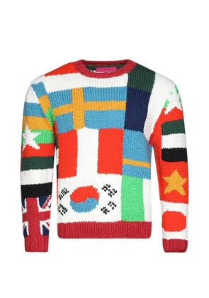 The Elder Statesman flag crew-neck sweater - White