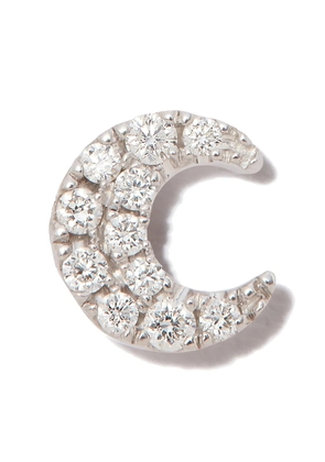 MARIA TASH 18kt white gold moon diamond stud earring - Silver