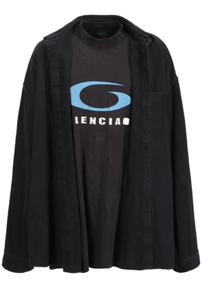 Balenciaga layered-design shirt - Black