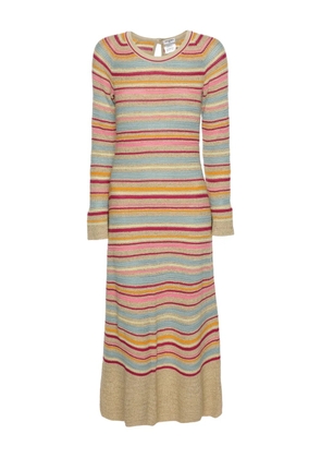 CHANEL Pre-Owned knitted striped dress - Neutrals