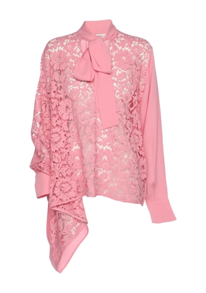 Valentino Pre-Owned lace tie silk blouse - Pink