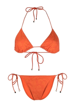 ETRO Pegaso-plaque paisley-print bikini set - Orange