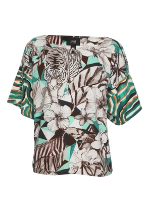 Cavalli Class floral-print T-shirt - Green