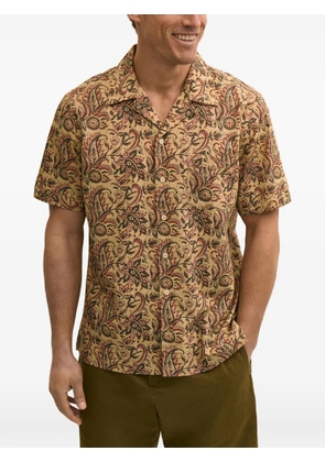 Brooks Brothers block print camp shirt - Neutrals