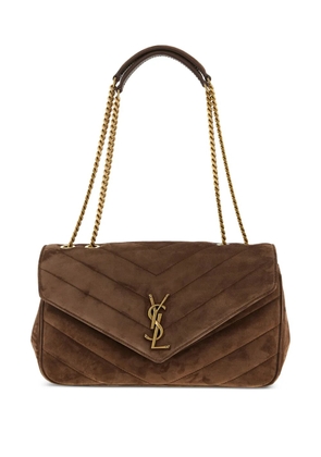 Saint Laurent medium Lou Lou quilted-matelassé shoulder bag - Brown