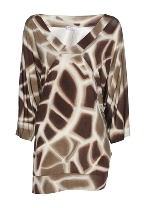 BASLER V-neck printed top - Brown