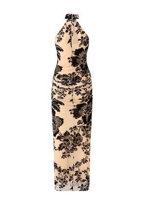 PINKO floral-print halter-neck midi dress - NZ8 NUDO/NERO