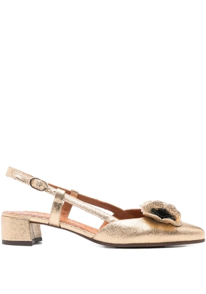 Chie Mihara flower heeled pumps - Yellow