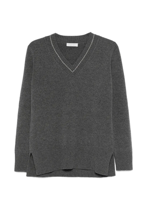 Le Tricot Perugia V-neck ribbed sweater - Grey