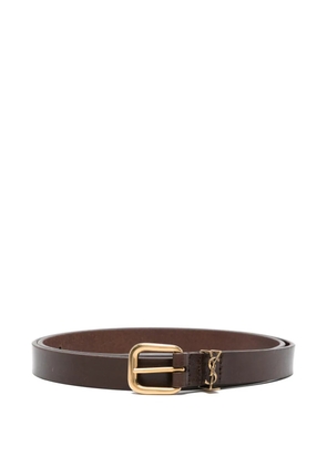 Saint Laurent monogram buckle belt - Brown