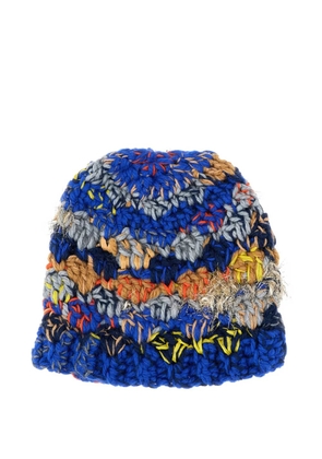 Exquisite J striped wool beanie - Blue