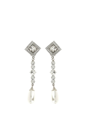 Alessandra Rich crystal-embellished drop earrings - Silver