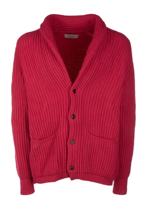 Laneus ribbed shawl-collar cardigan - Red