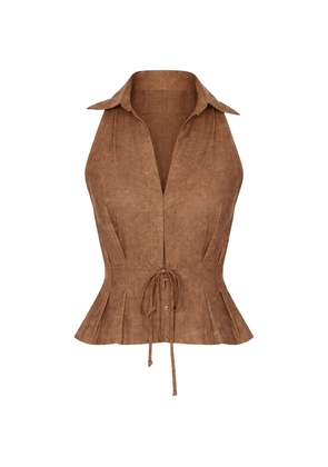 HEVRON Sloan collared vest - Brown