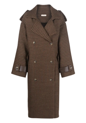 The Mannei double-breasted button-fastening coat - Brown