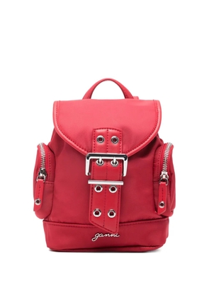 GANNI buckle-detail backpack - Red
