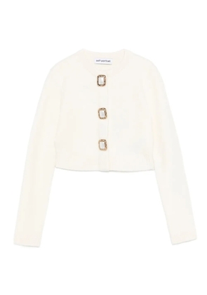 Self-Portrait button-embellished cardigan - Neutrals