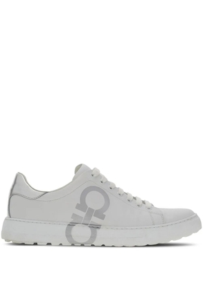 Ferragamo Gancini-print lace-up sneakers - White