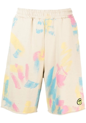 BARROW tie-dye print logo shorts - Neutrals