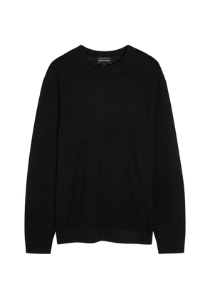 Emporio Armani textured crew-neck knitwear - Black