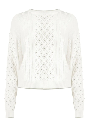 Kocca Emiliana cable-knit embellished sweater - Neutrals