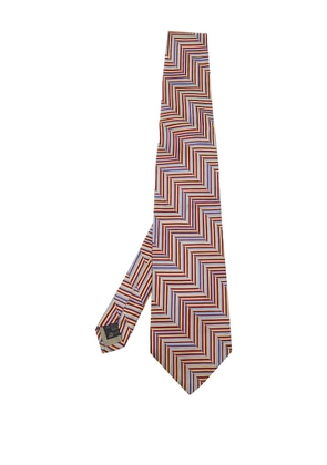 Ermenegildo Zegna Vintage herringbone-pattern silk tie - Red