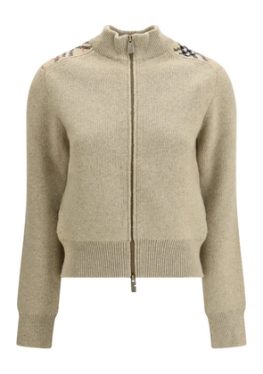 Burberry zip pattern cardigan - Neutrals