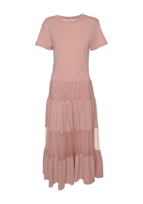Valentino Pre-Owned tiered-ruffles short-sleeve dress - Pink