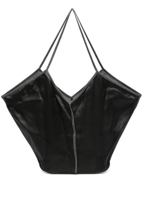 Hereu v-neckline silk shoulder bag - Black