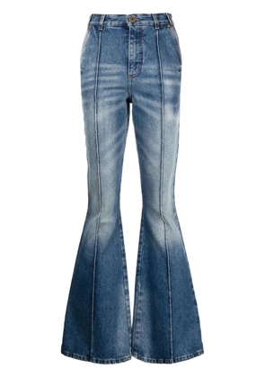 Balmain high-waisted cotton flared jeans - Blue