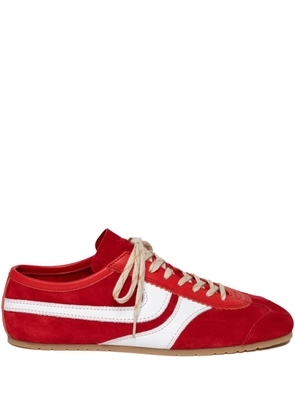 DRIES VAN NOTEN suede leather low-top sneakers - Red