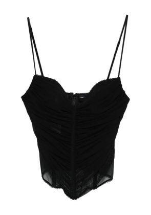 Blumarine ruched mesh top - Black