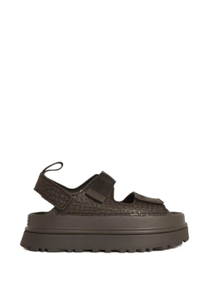 UGG embossed straps leather sandals - Brown