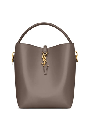 Saint Laurent logo-plaque top-handle tote bag - Grey