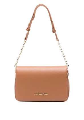 Love Moschino logo-plaque shoulder bag - Brown