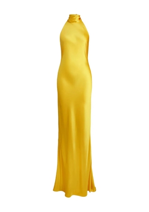 Ralph Lauren Collection halterneck open-back maxi evening dress - Yellow