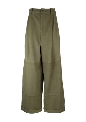 LOEWE suede-panelled culottes - Green