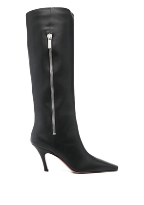 Amina Muaddi Mona side-zip square-toe boots - Black