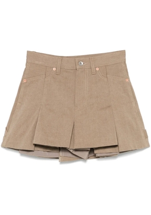 sacai denim mix skorts - Neutrals