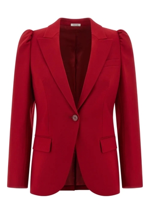 Alexander McQueen puff-sleeve single-breasted blazer - Red