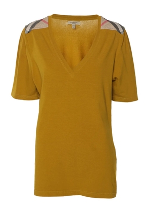Burberry Pre-Owned shoulder-panels T-shirt - Yellow