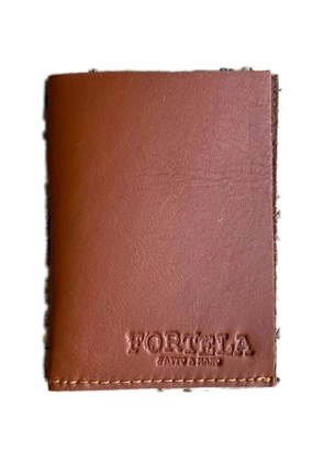 Fortela stitched trim leather wallet - Brown