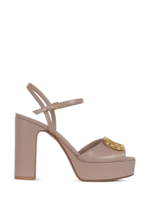 Valentino Garavani platform buckle leather pumps - Neutrals