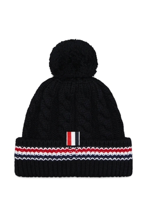 Thom Browne cable-stitch pompom beanie - Black