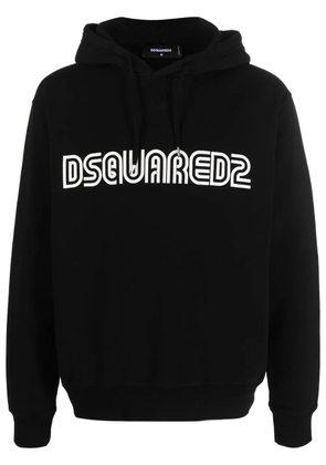 DSQUARED2 logo-print cotton hoodie - Black