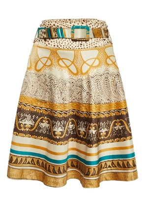 Roberto Cavalli Vintage belted midi skirt - Neutrals