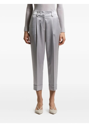 Peserico pleated-front satin trousers - Grey