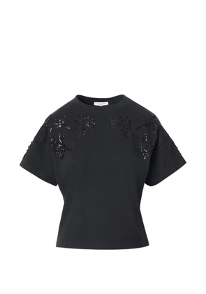 rag & bone beaded floral boxy T-shirt - Black